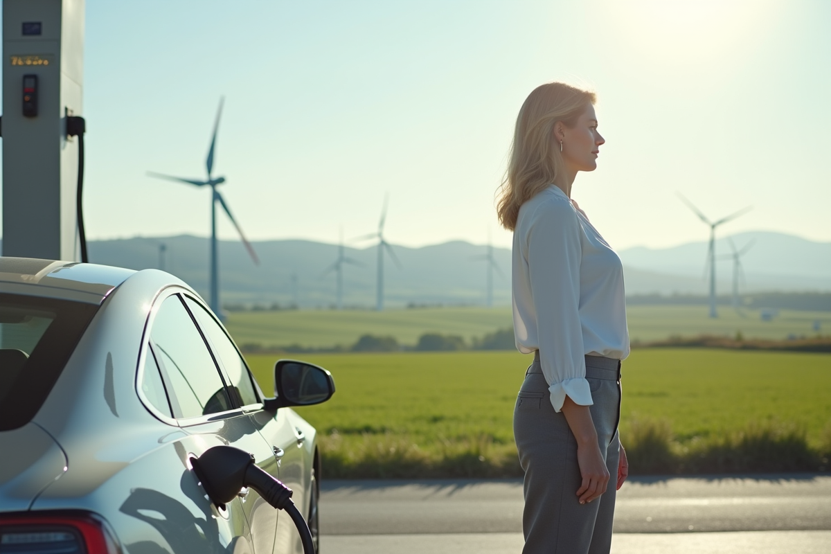 Femme faisant le plein d