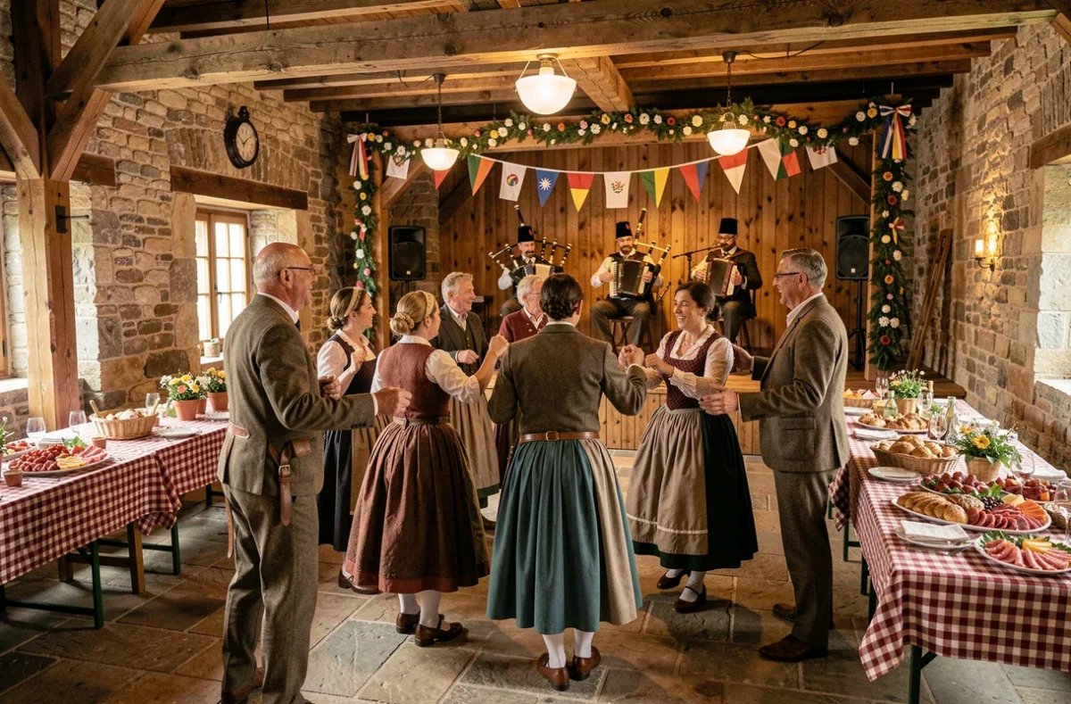 Soirée festive à La Guinguette Auvergnate de Villeneuve-Saint-Georges avec danse bourrée, musiciens et décor régional authentique
