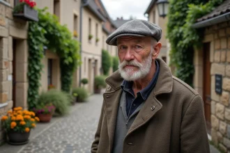 Homme age en village de Saint Goussaud avec cottages